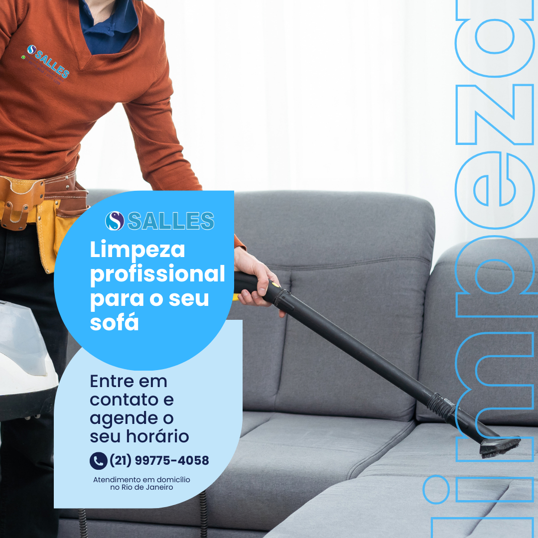 Man cleaning the carpet with a upholstery cleaning machine and some banners